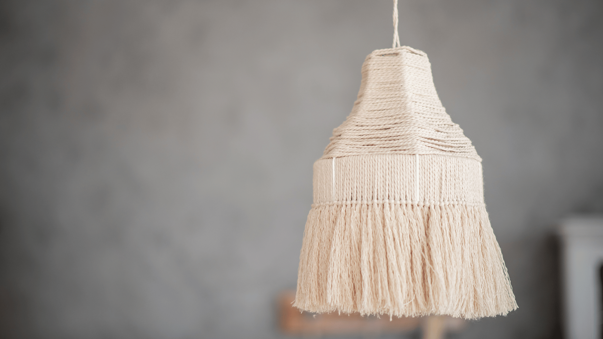 Abat jour en macramé en suspension